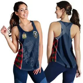 Belshes Tartan Women's Racerback Tanks with Family Crest and Scottish Thistle Vibes Sport Style