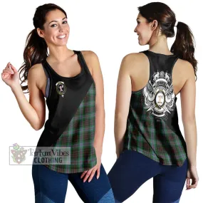 Brodie Hunting Tartan Women's Racerback Tanks with Family Crest and Military Logo Style