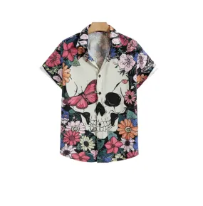 Butterfly Skull Button Up