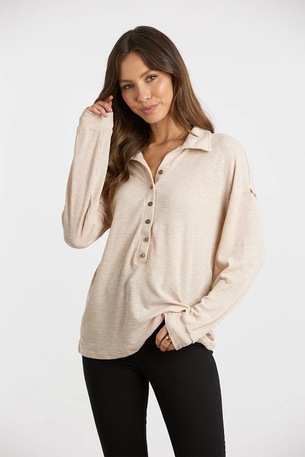 Button Up V Neck Knitted Sweater Blouses