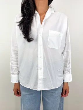 Continuous Button-Up Shirt in White Superluxe