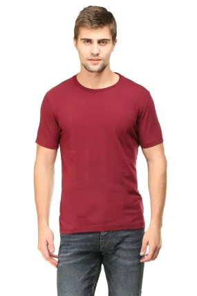 Maroon Plain Round Neck T-Shirt