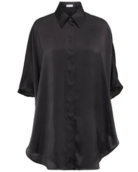 Nero Silk Button Up Blouse