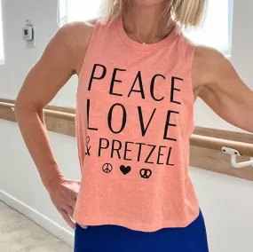 Peace Love and Pretzel Crop Tank