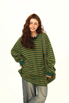 Retro Striped Long Sleeve T-Shirt