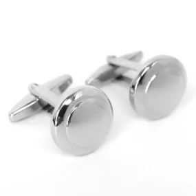 Silver Round Cufflinks with Inner Round