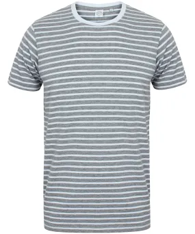 Unisex striped T | Heather Grey/White